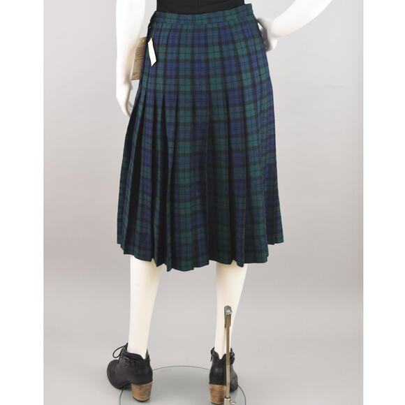 Vintage Pendleton Blue Tartan Plaid Wool Skirt, Women's Petite Small 26" Waist - Picture 8 of 10